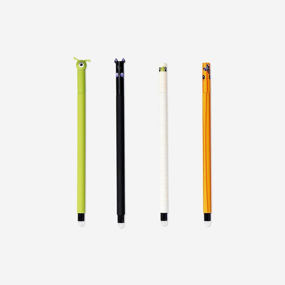 Multicolour Little Monsters Glow In The Dark Erasable Pens - 4 Pcs