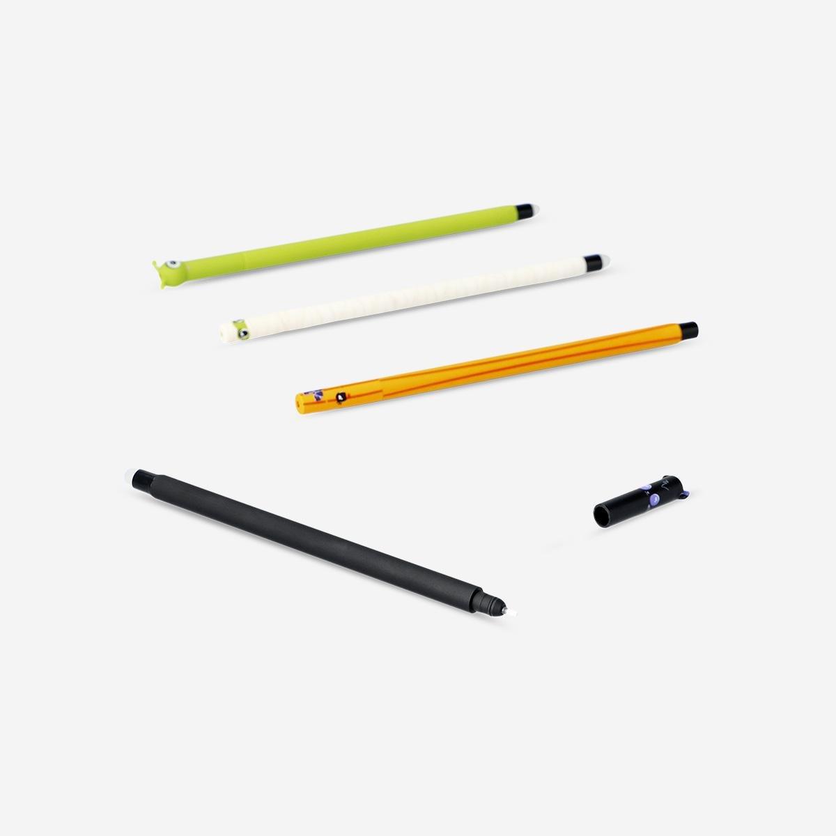 Multicolour Little Monsters Glow In The Dark Erasable Pens - 4 Pcs