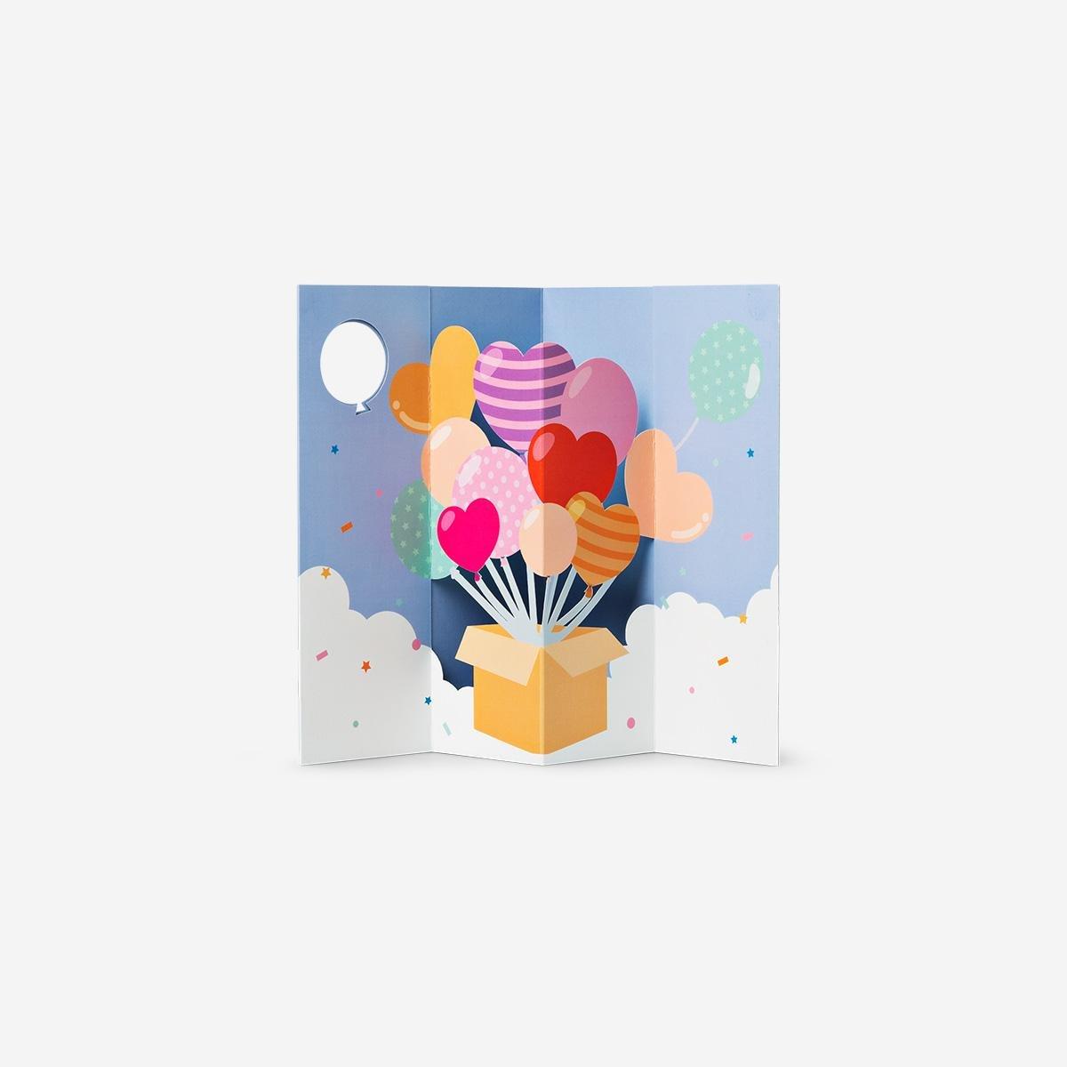 Multicolour Greetings Card With Balloons