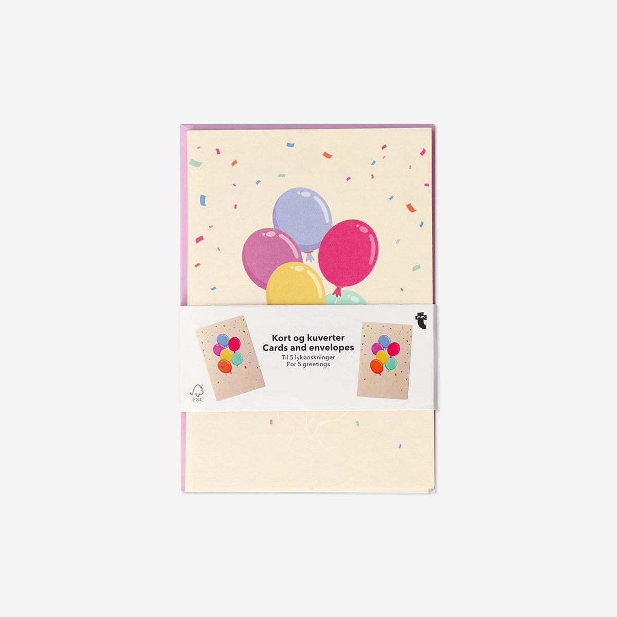 Multicolour Greetings Card With Ballons