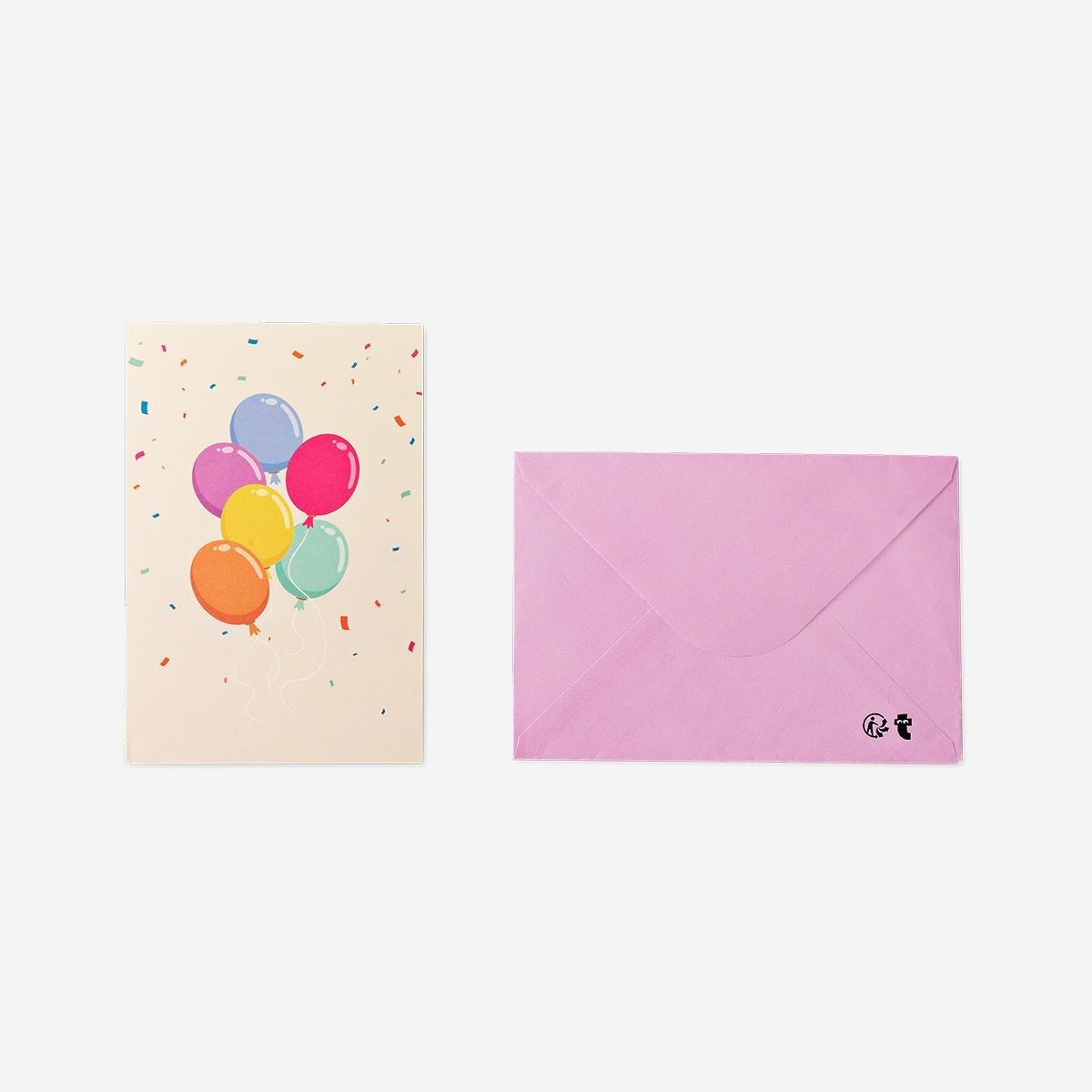 Multicolour Greetings Card With Ballons