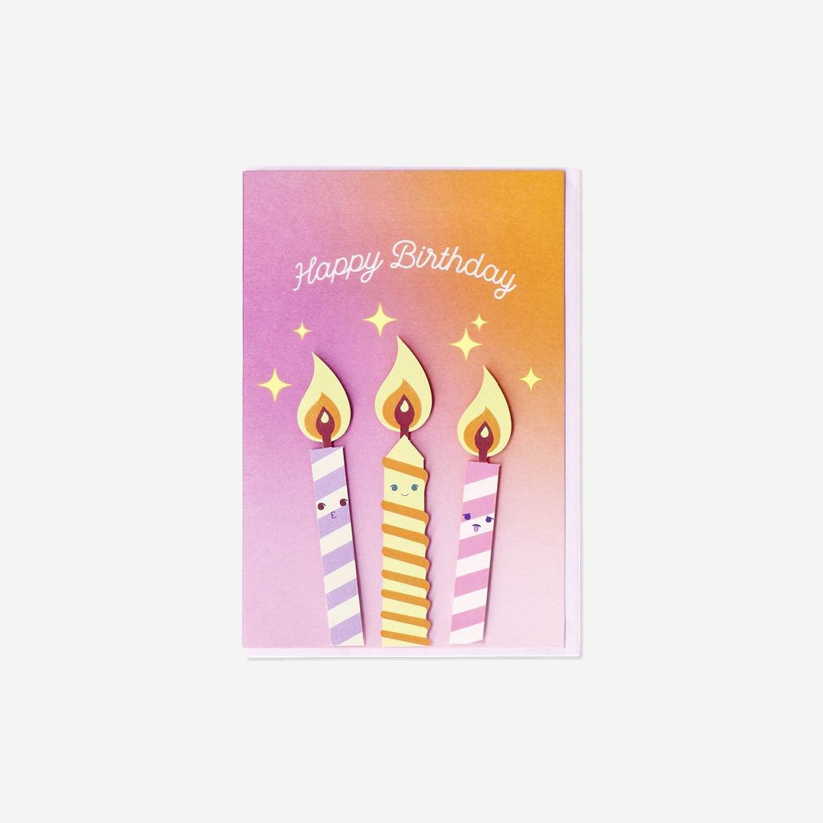 Multicolour Birthday Card With Candles