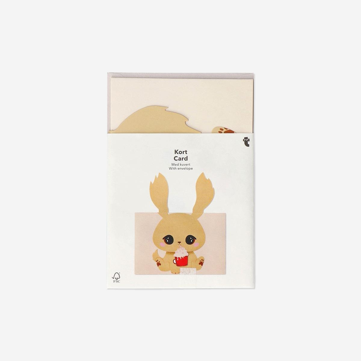 Multicolour Greetings Card With Pull Out Dog