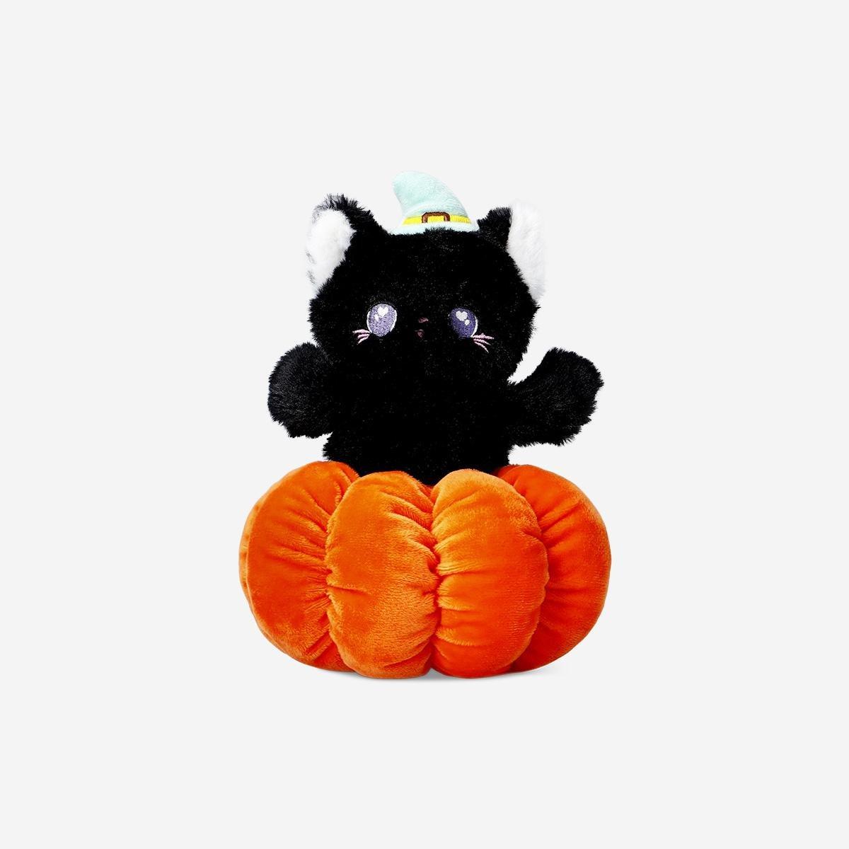 Multicolour Plush Toy - Black Cat In Pumpkin
