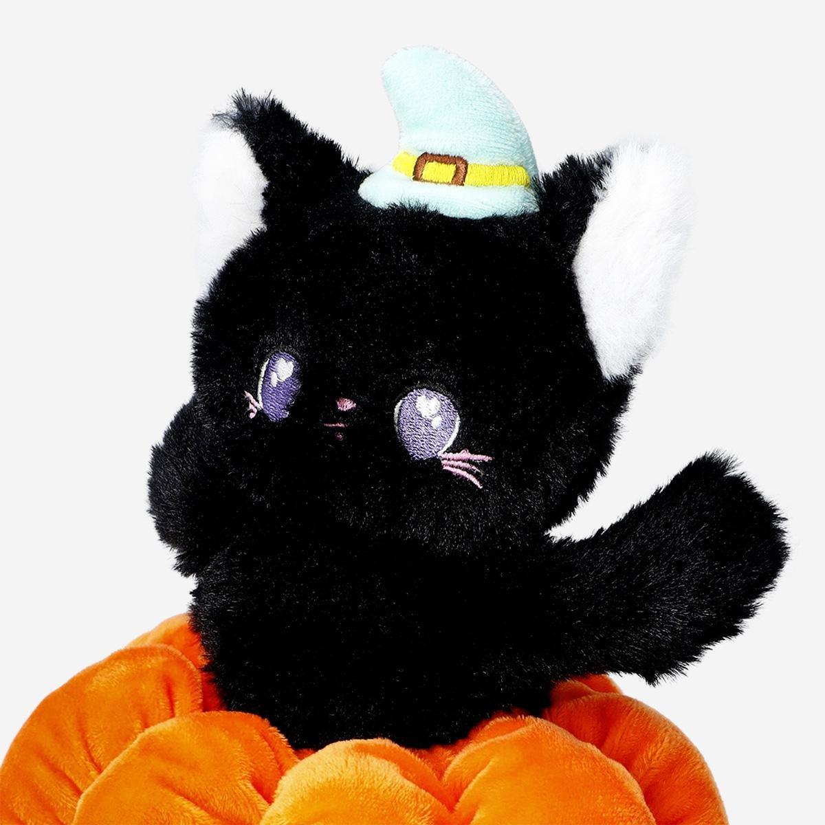 Multicolour Plush Toy - Black Cat In Pumpkin