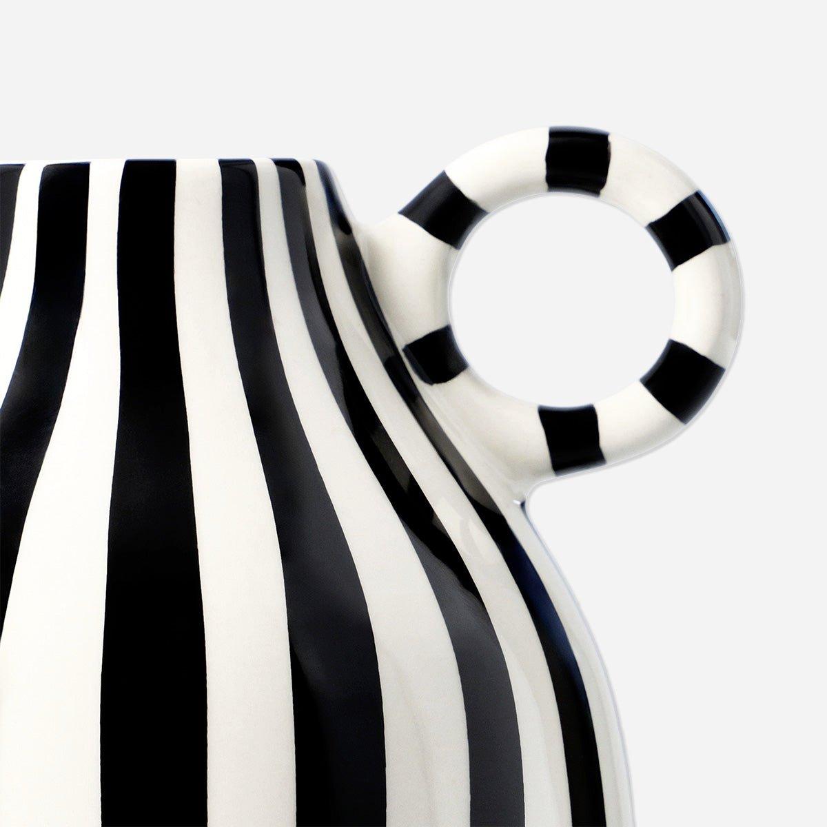 Black And White Stripes Vase - 16 Cm