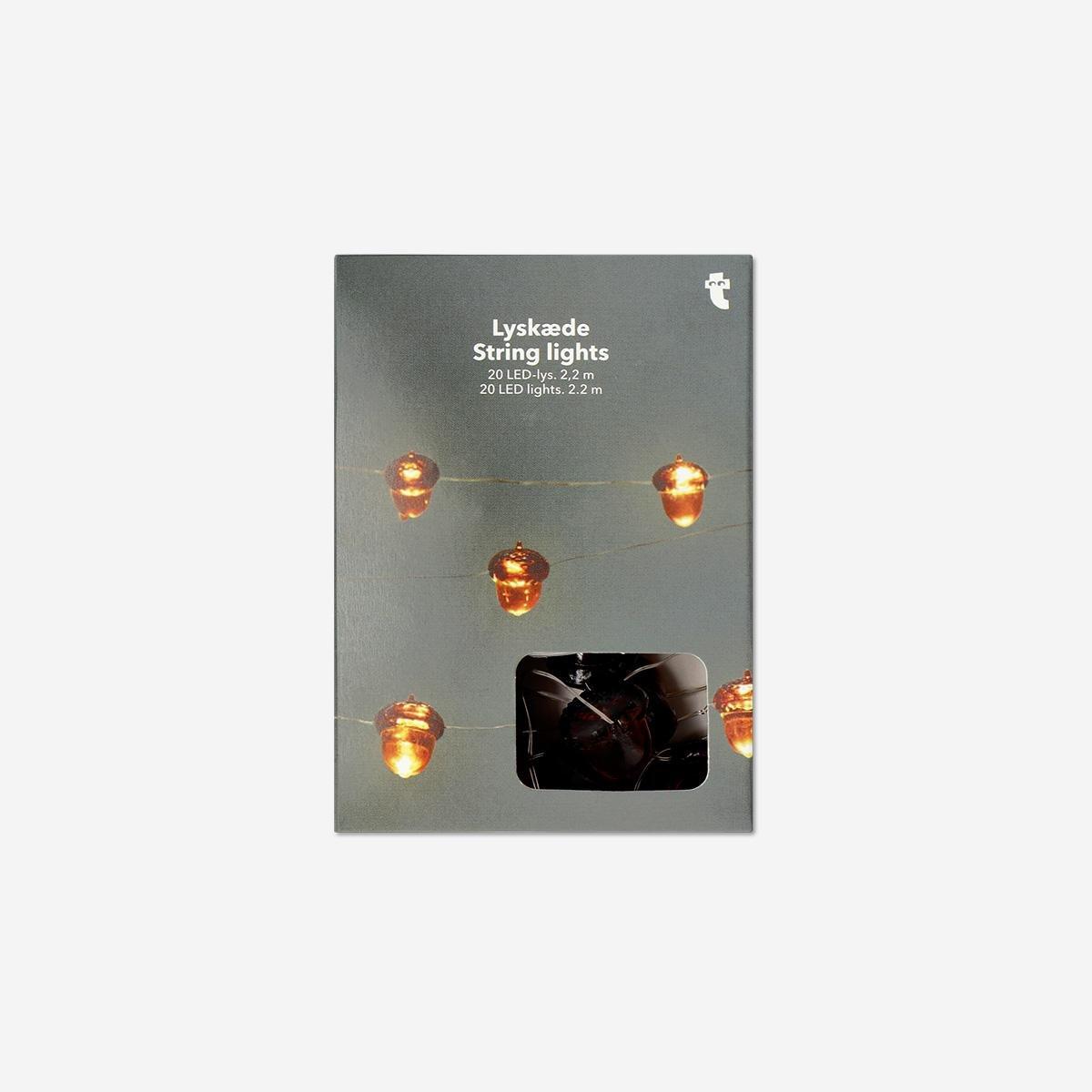 Brown String Lights - Acorns
