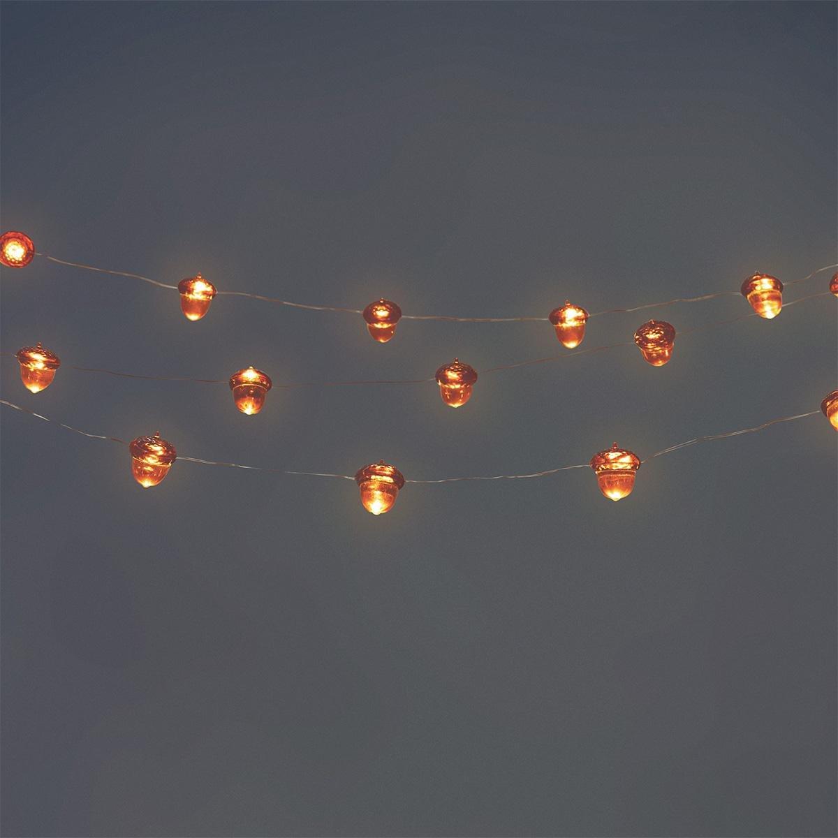 Brown String Lights - Acorns