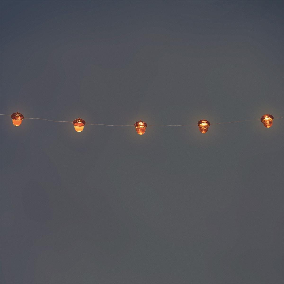 Brown String Lights - Acorns