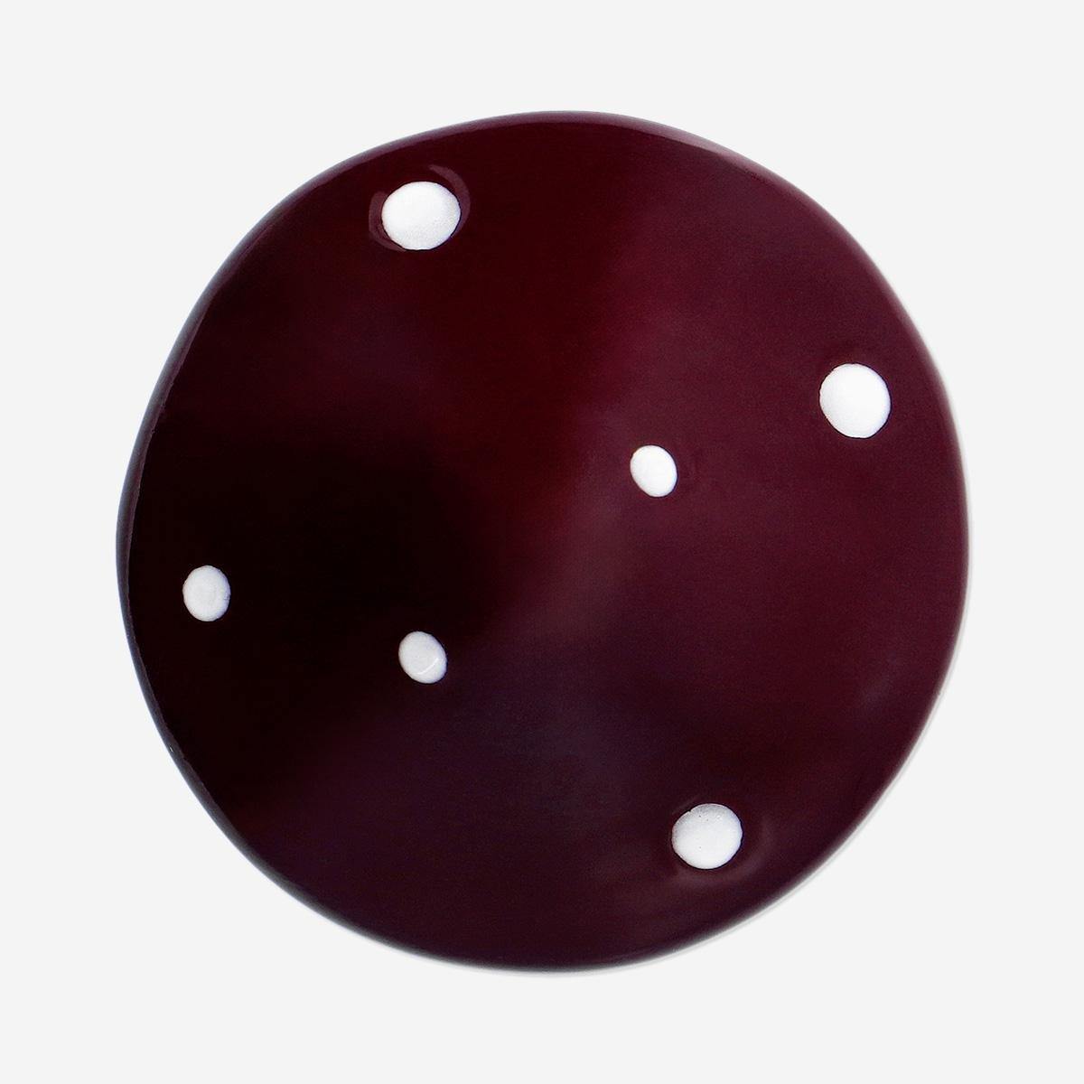 Multicolour Decorative Burgundy Mushroom - 9 Cm