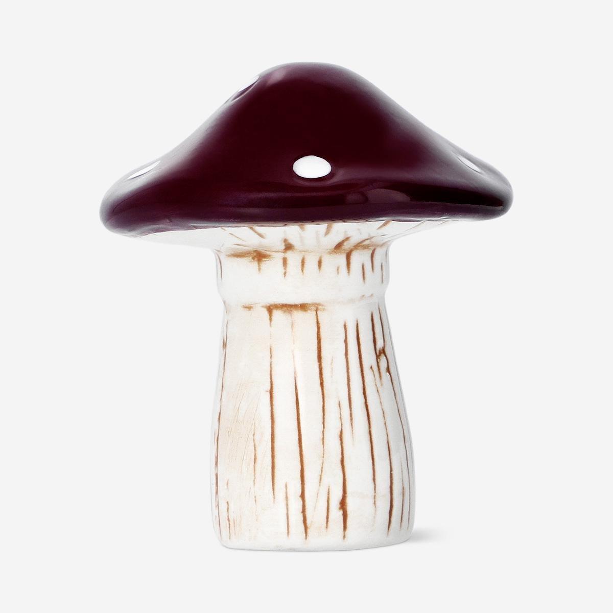 Multicolour Decorative Burgundy Mushroom - 9 Cm