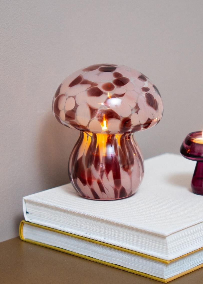 Multicolour Cosy Lamp - Glass Mushroom