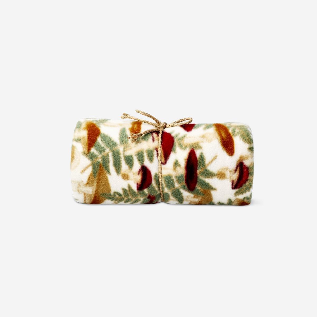 Multicolour Blanket With Fall Print - 130X180 Cm