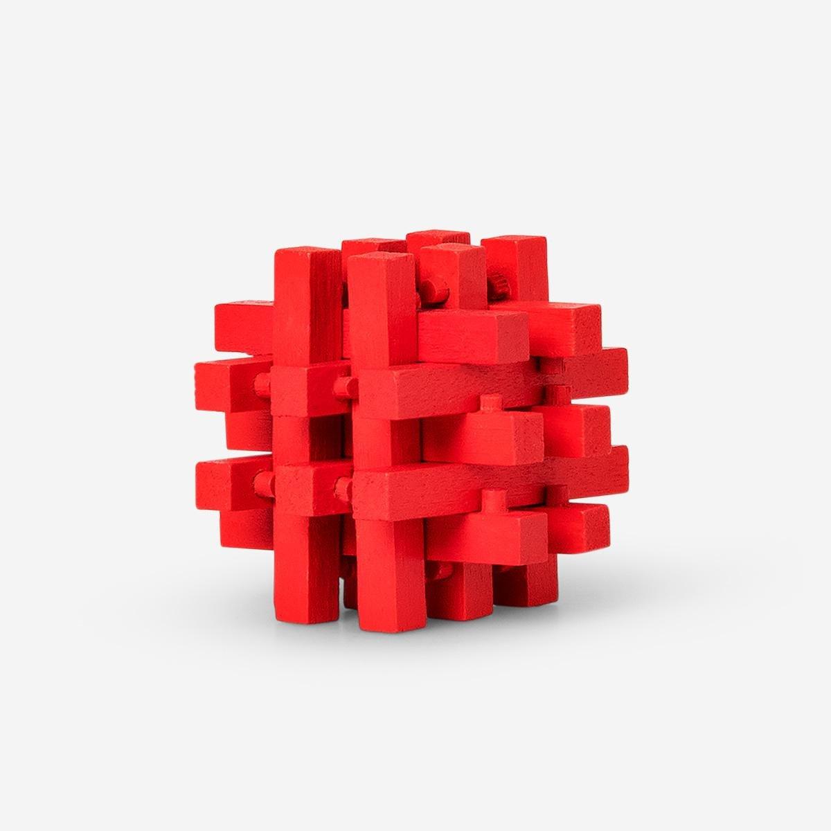 Red Iq Cube - Wooden Lock