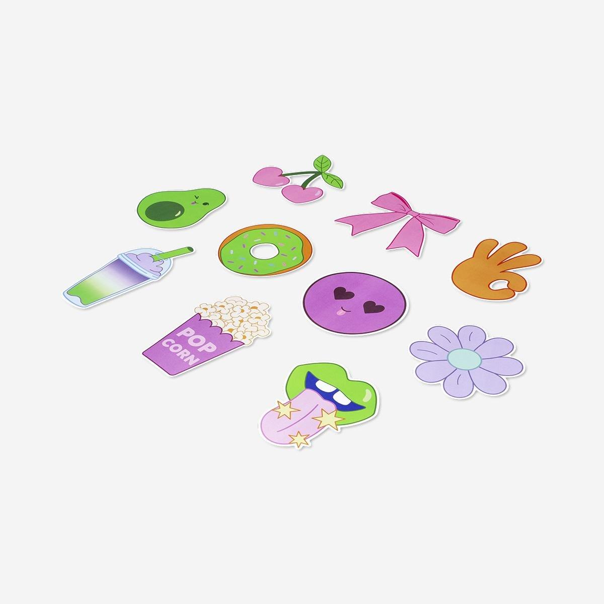 Multicolour Large Stickers - 6 Pcs