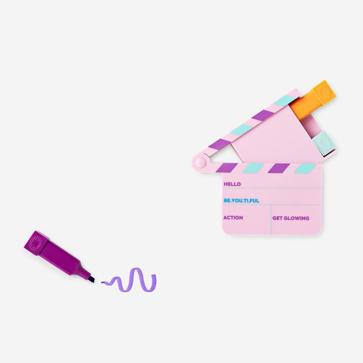 Multicolour Clipboard Highlighters - 3 Pcs