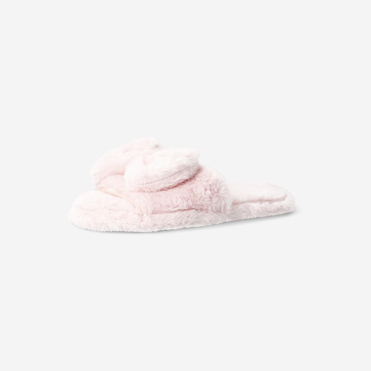 Multicolour Slippers With Fluffy Bow - Size 38/39