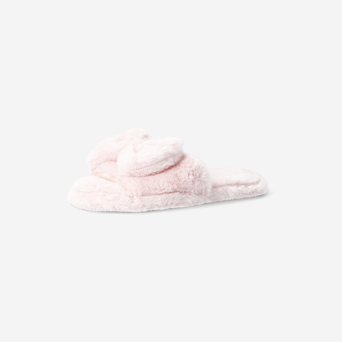 Multicolour Slippers With Fluffy Bow - Size 40/41