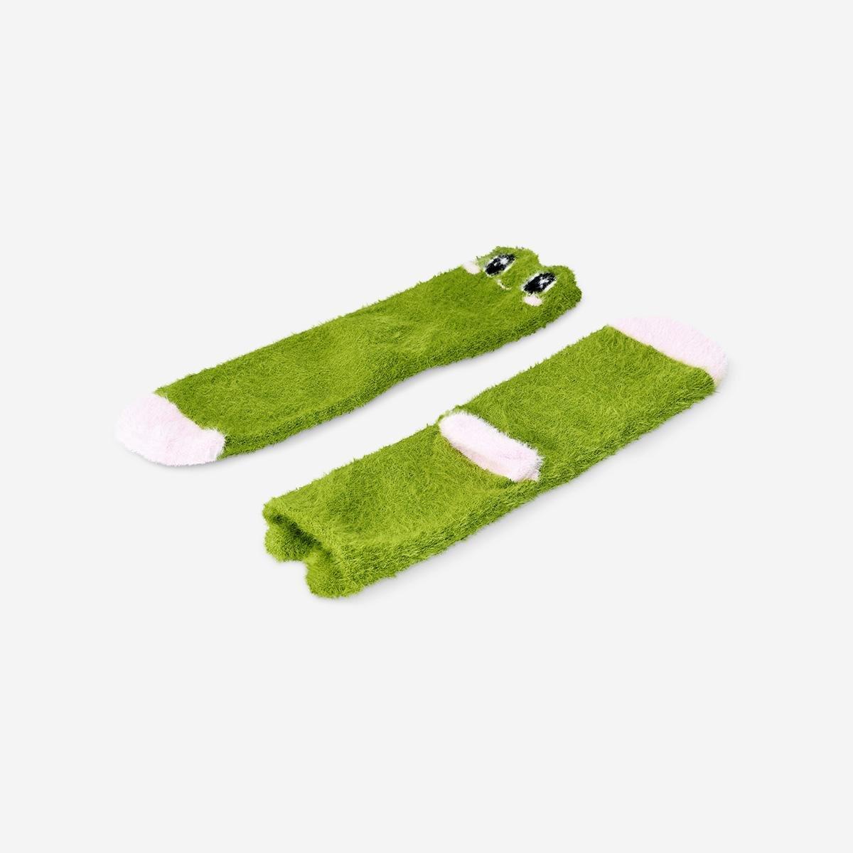 Green Comfy Frog Socks - Size 39/40