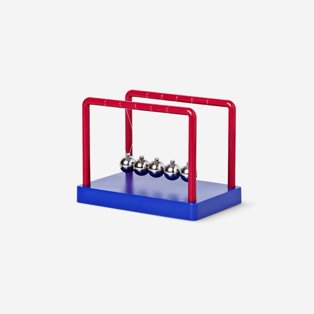 Multicolour Blue And Red Newtons Cradle