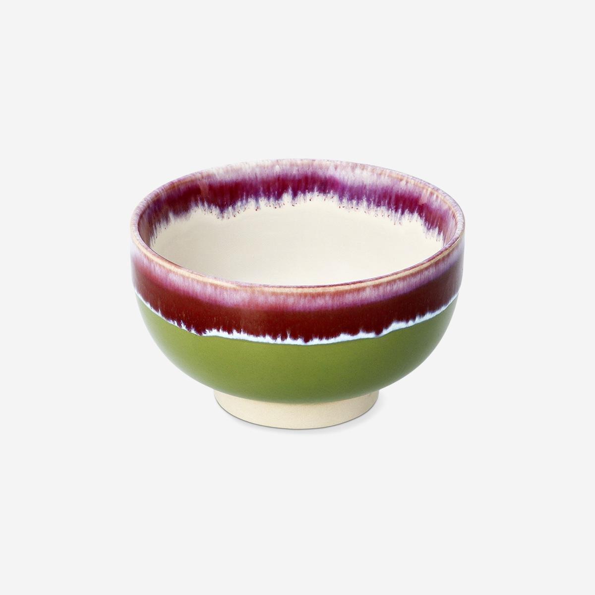 Multicolour Ceramic Bowl With Running Glaze - 12 Cm