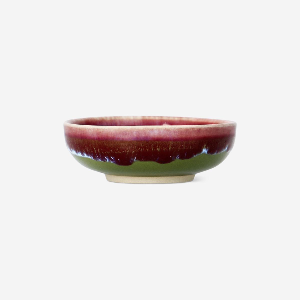 Multicolour Ceramic Bowl With Running Glaze - 9 Cm