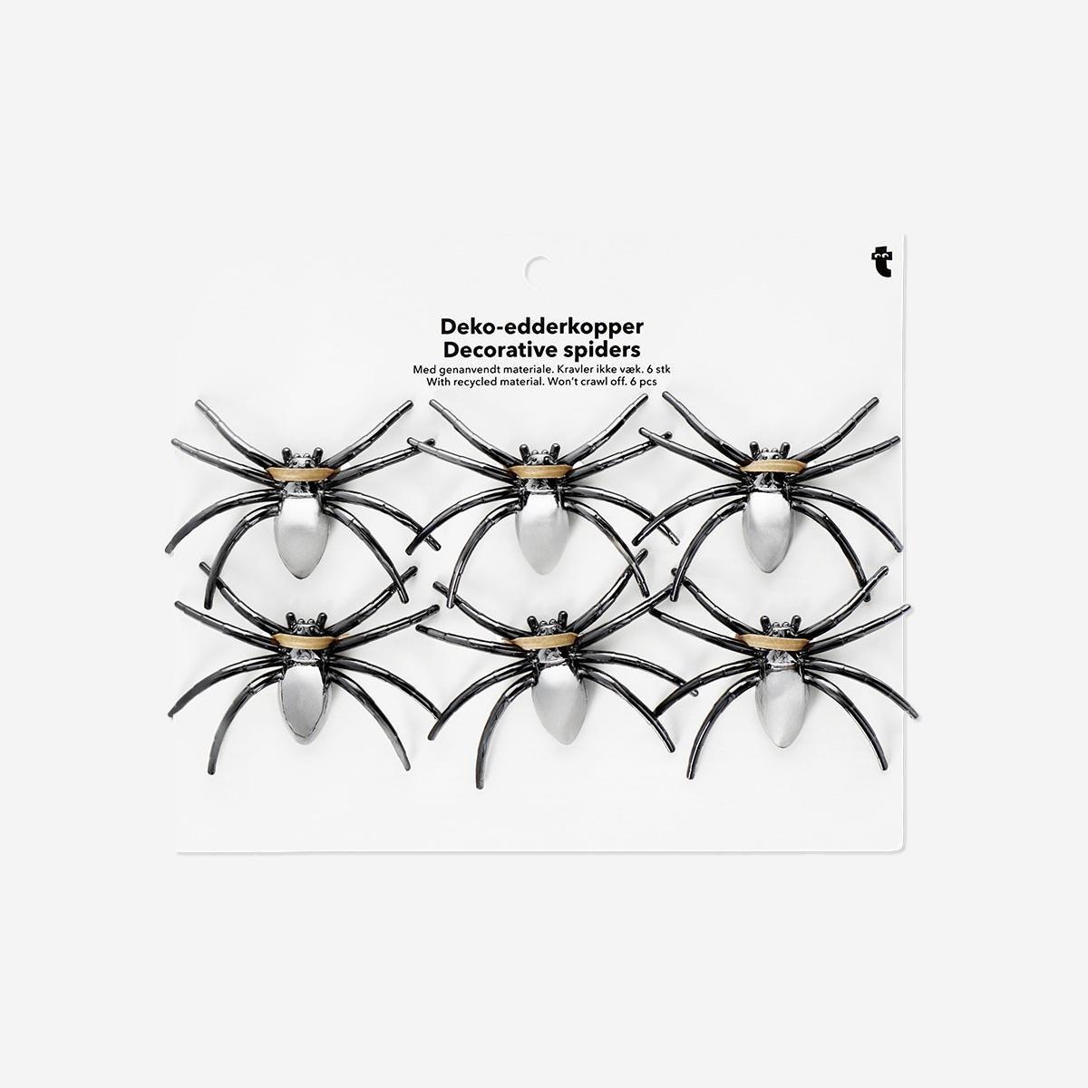 Multicolour Decorative Oilslick Spiders - 6 Pcs