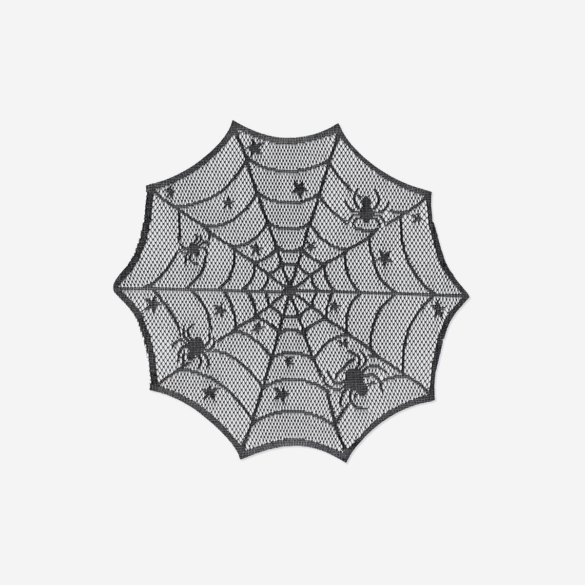 Black Round Spiderweb Placemats - 4 Pcs
