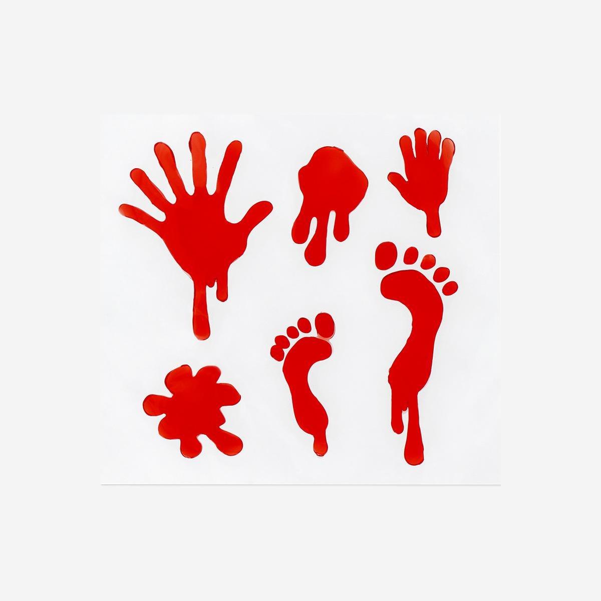 Red Bloody Window Decorations - 6 Pcs