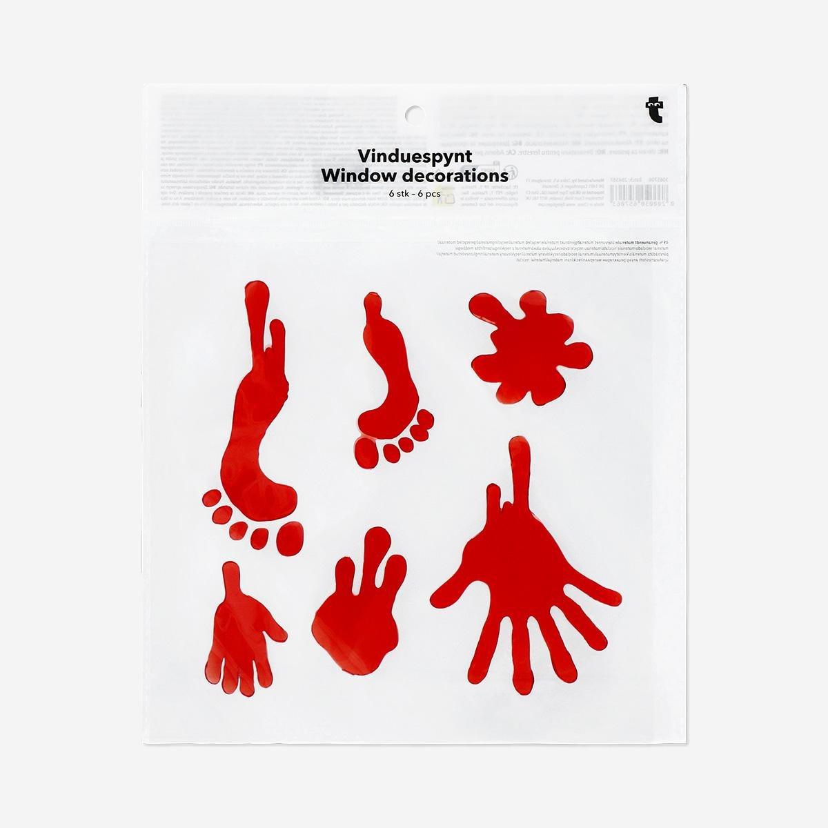 Red Bloody Window Decorations - 6 Pcs