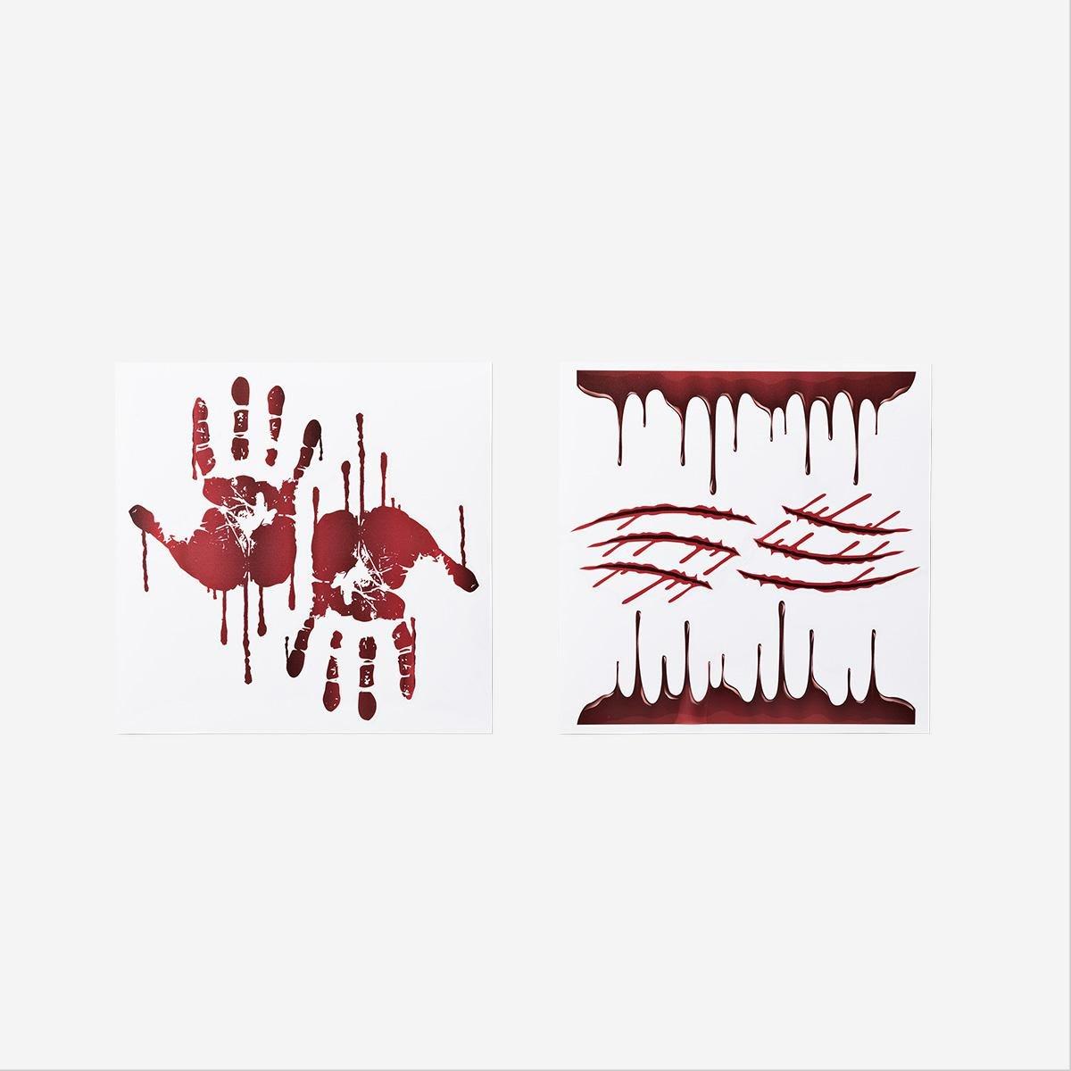 Red Blood Stain Window Decorations - 6 Pcs