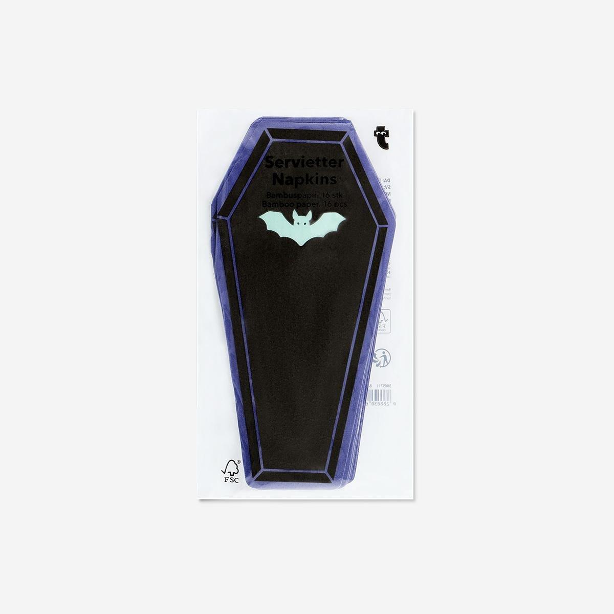 Black Coffin Napkins - 16 Pcs