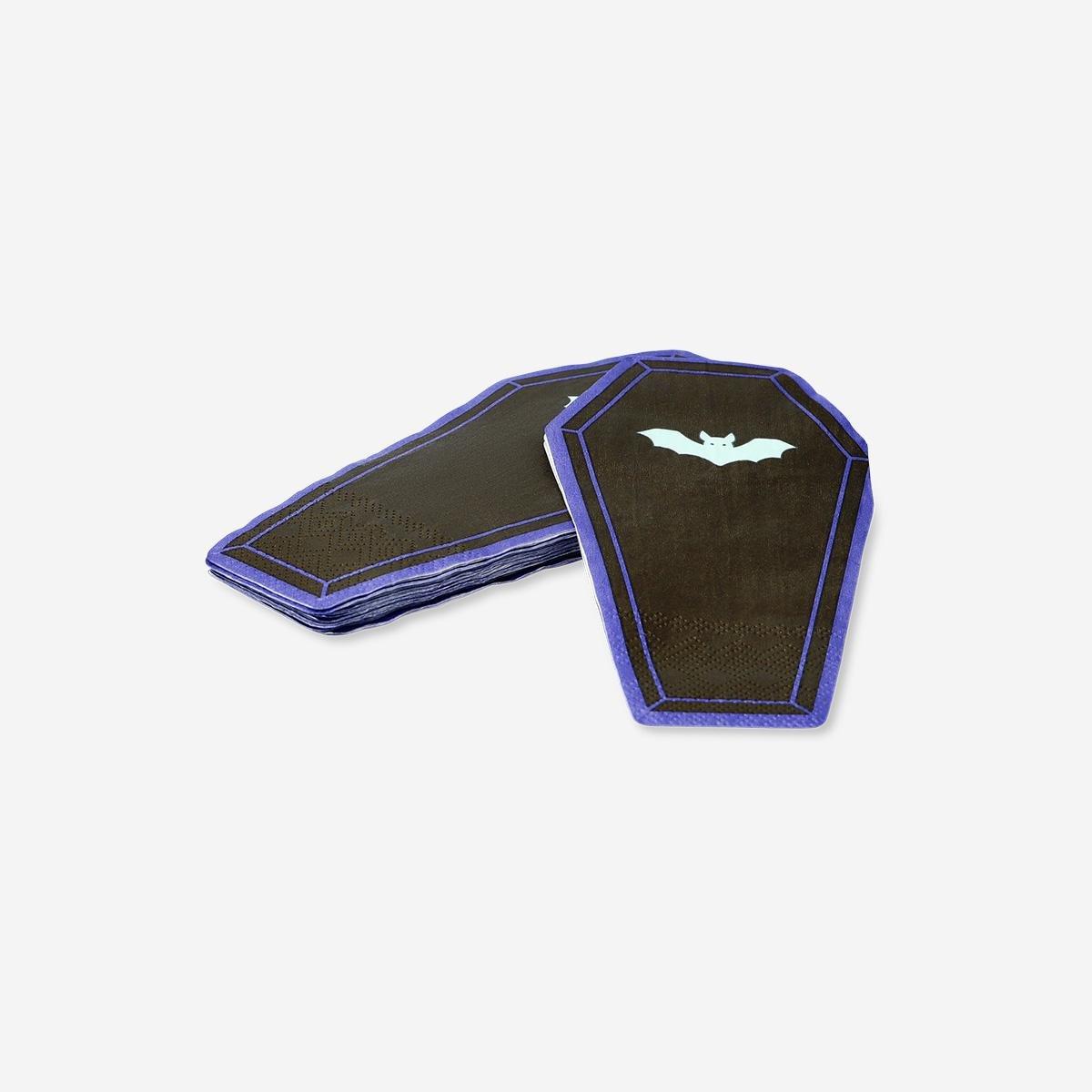 Black Coffin Napkins - 16 Pcs