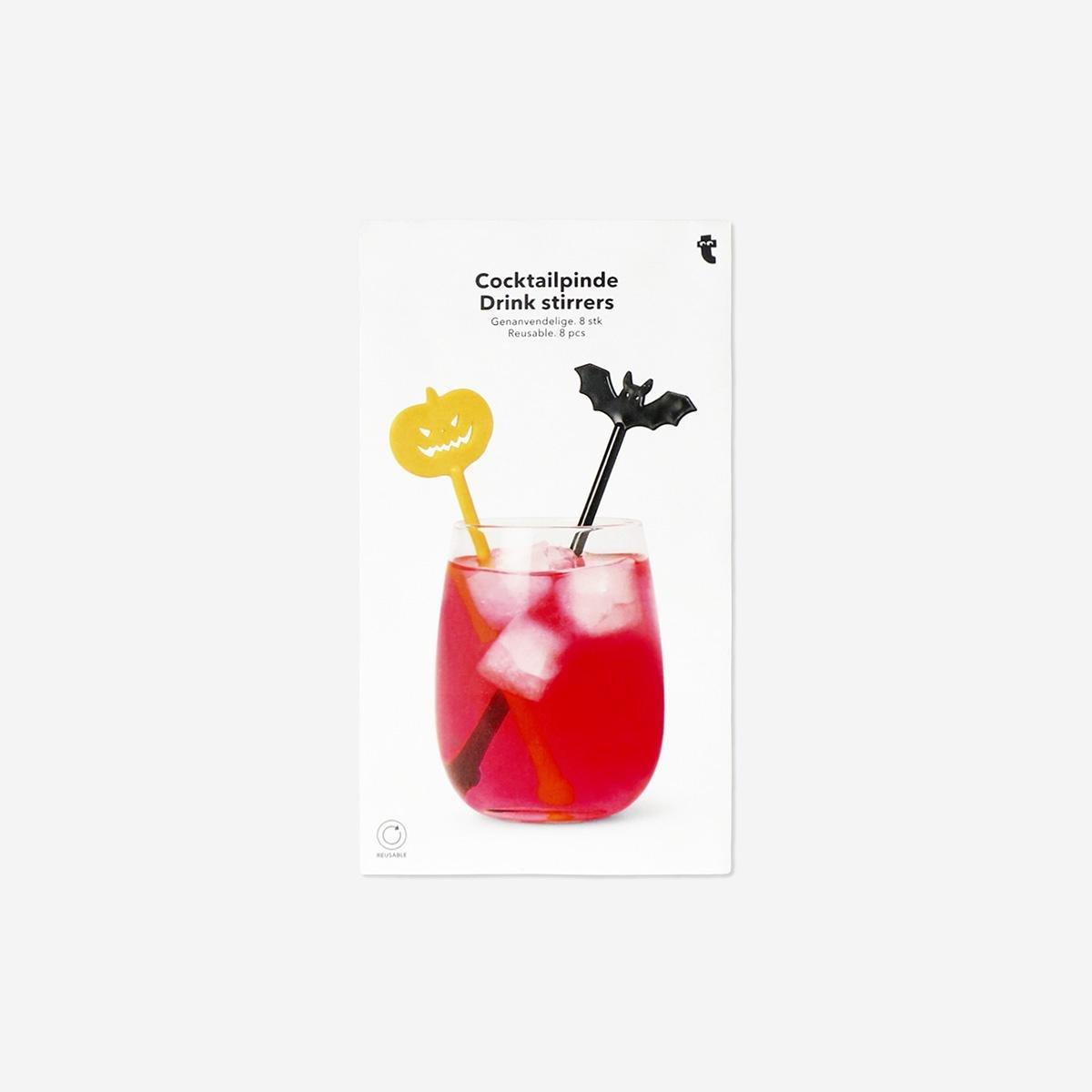 Multicolour Halloween Drink Stirrers - 3 Pcs