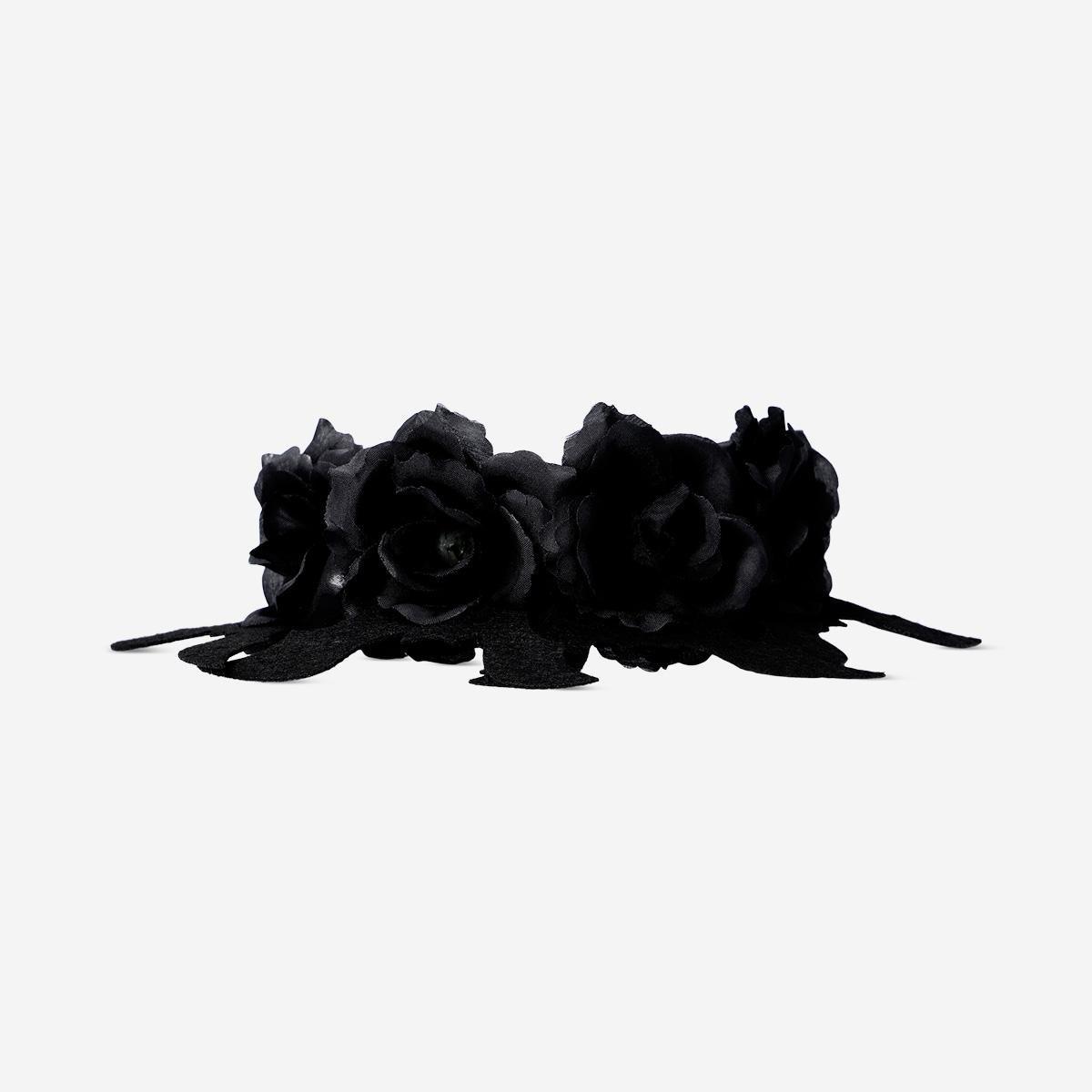 Black Bats And Roses Hairband - For Adults