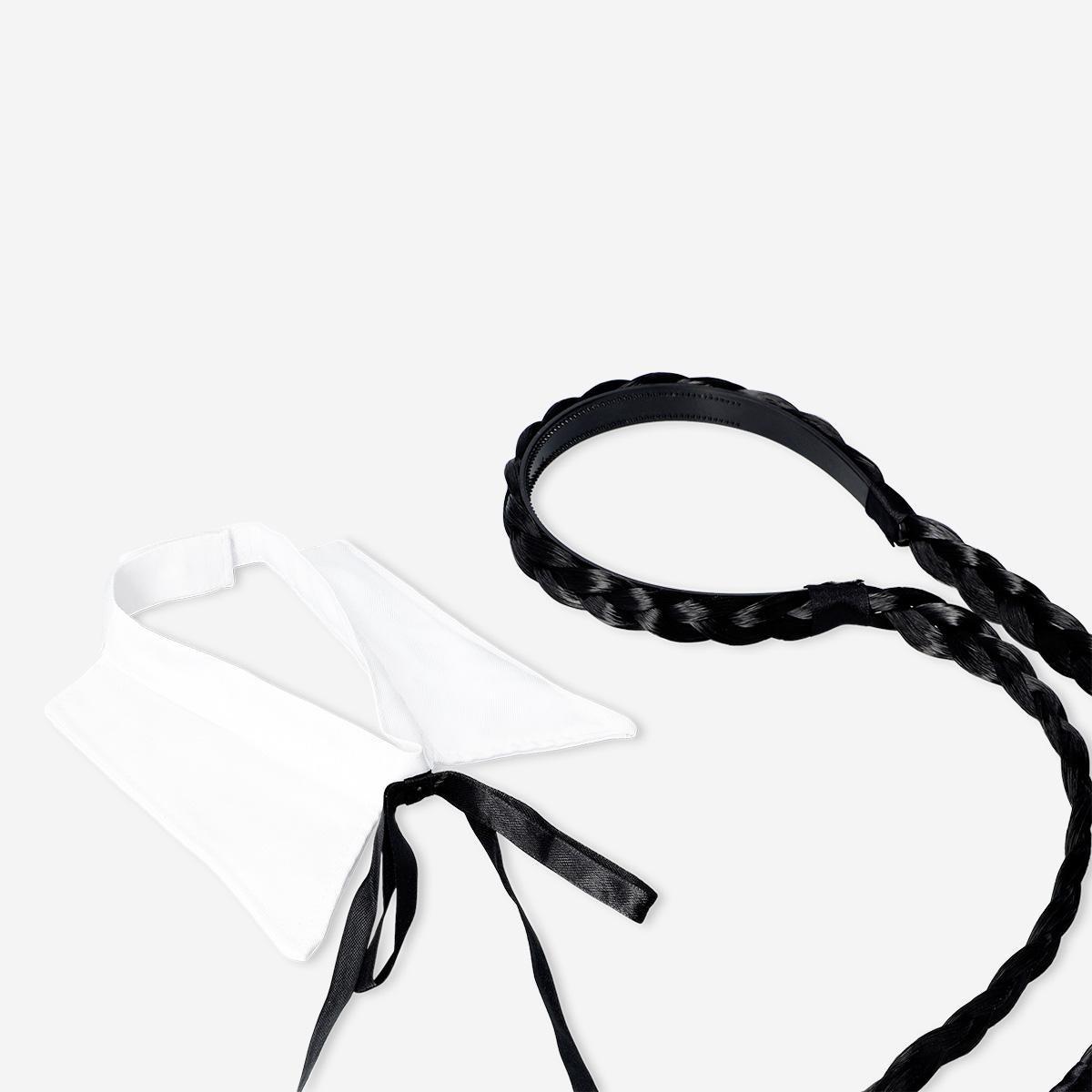 Multicolour Hairband With Braids And Collar Tie - For Adults