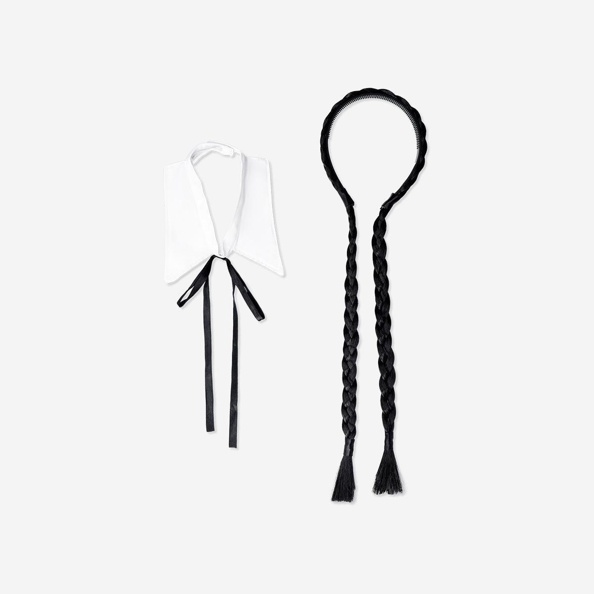 Multicolour Hairband With Braids And Collar Tie - For Adults