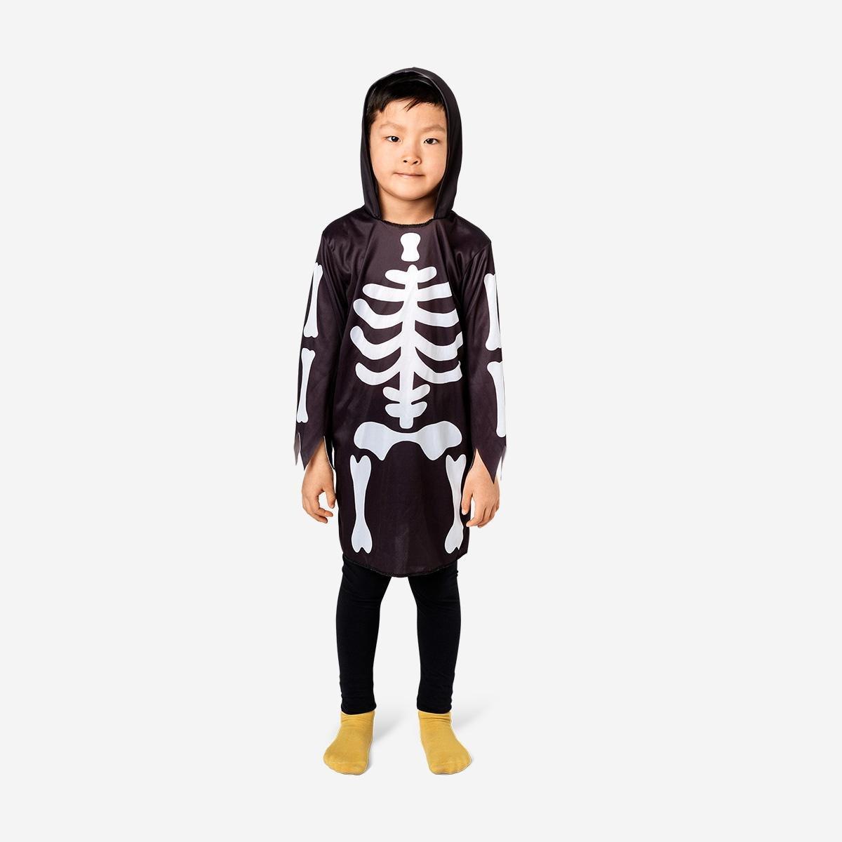 Black Skeleton Shirt For Kids - 4 To 8 Years