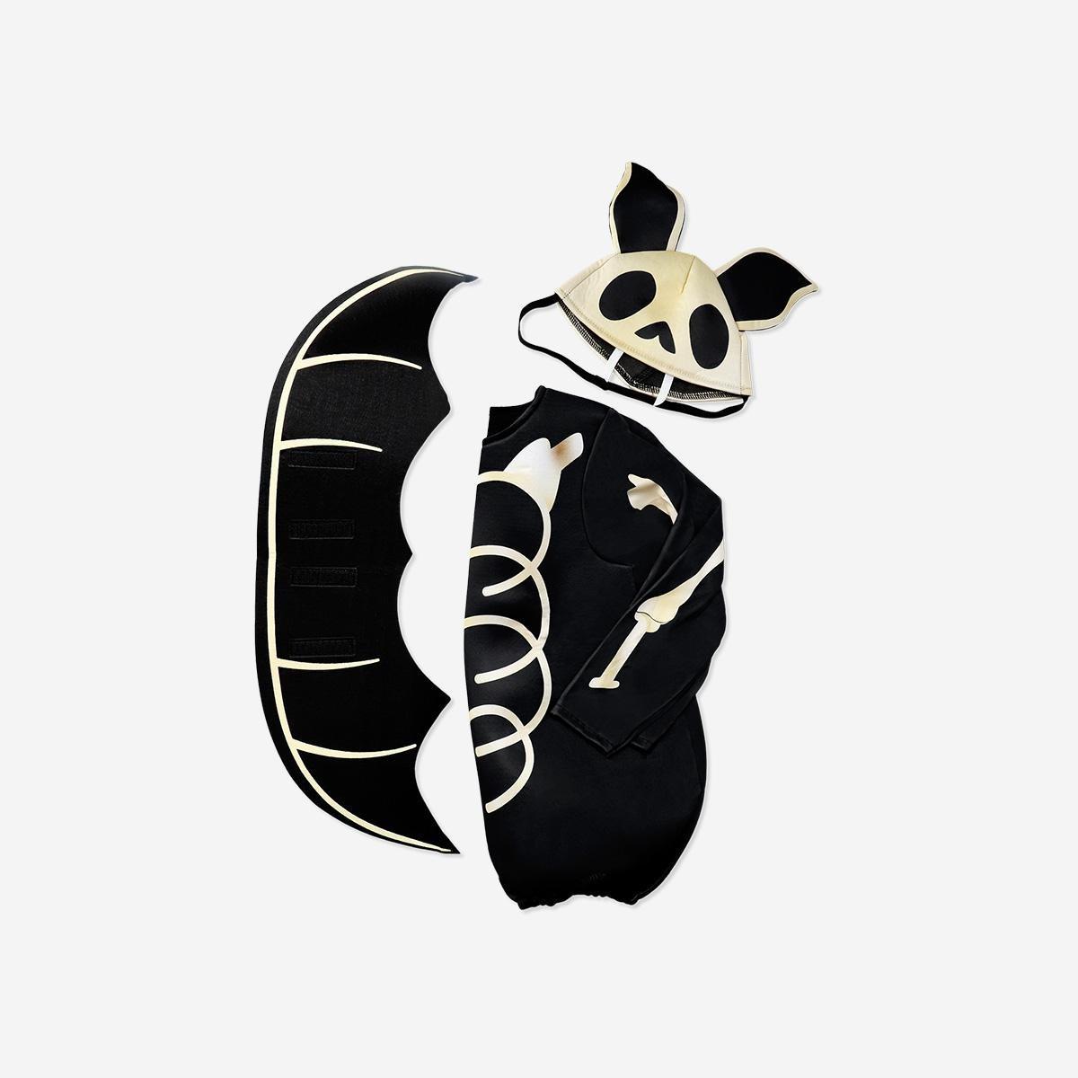 Black Skeleton Bat With Wings For Kids