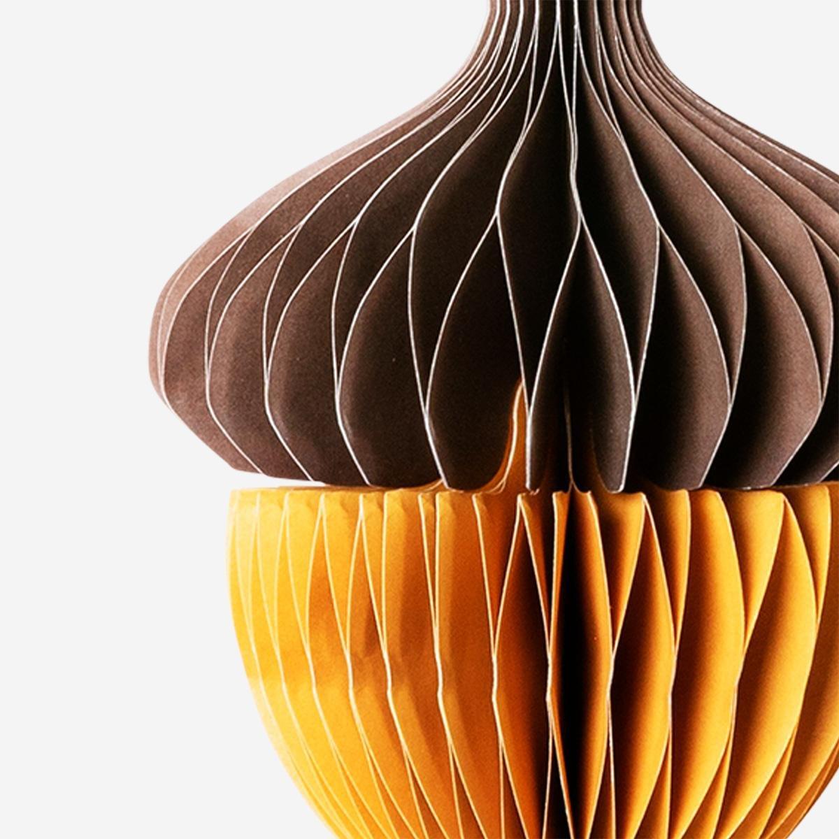 Brown Hanging Honeycomb Acorn Decorations - 2 Pcs