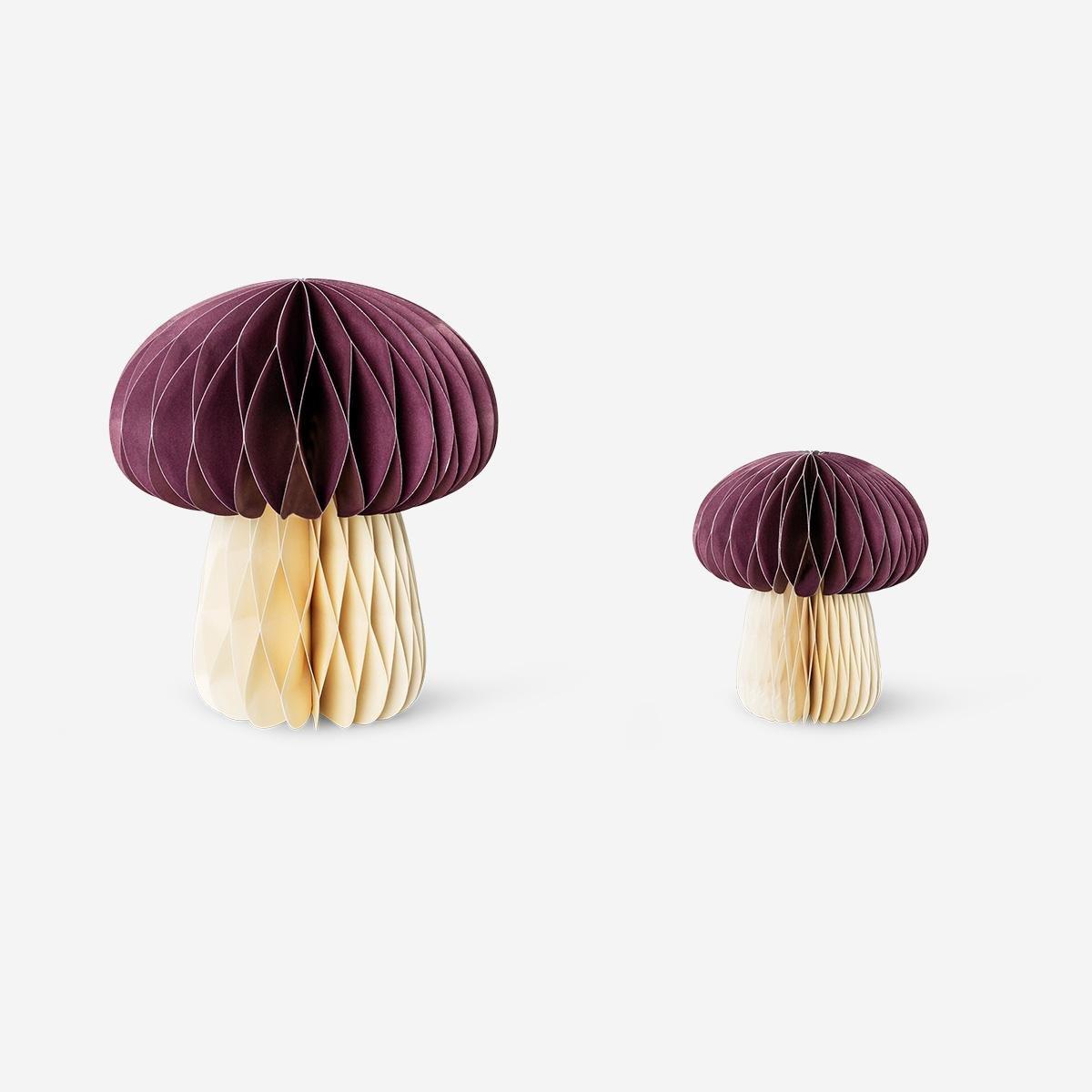 Multicolour Honeycomb Mushroom Table Decorations - 2 Pcs