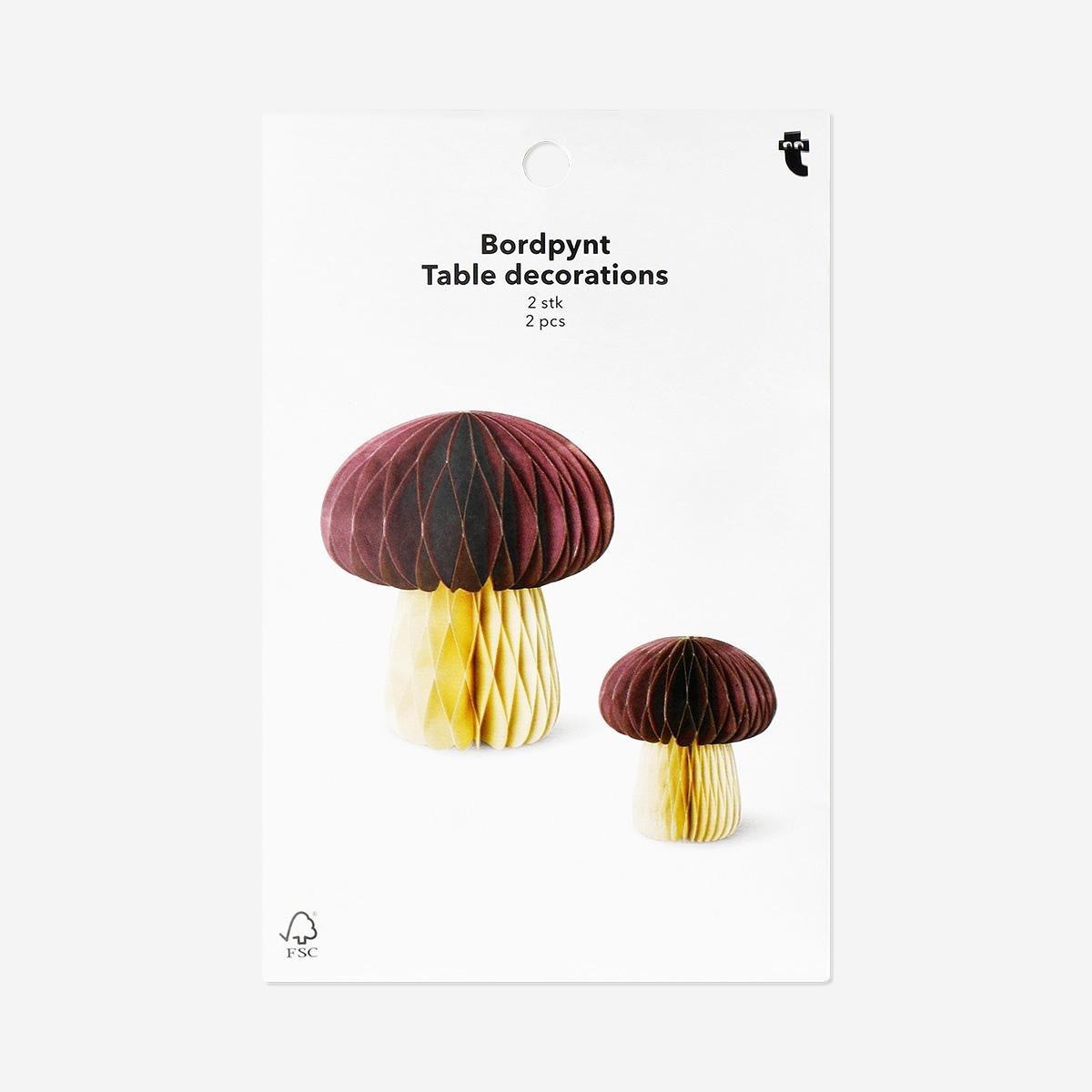 Multicolour Honeycomb Mushroom Table Decorations - 2 Pcs