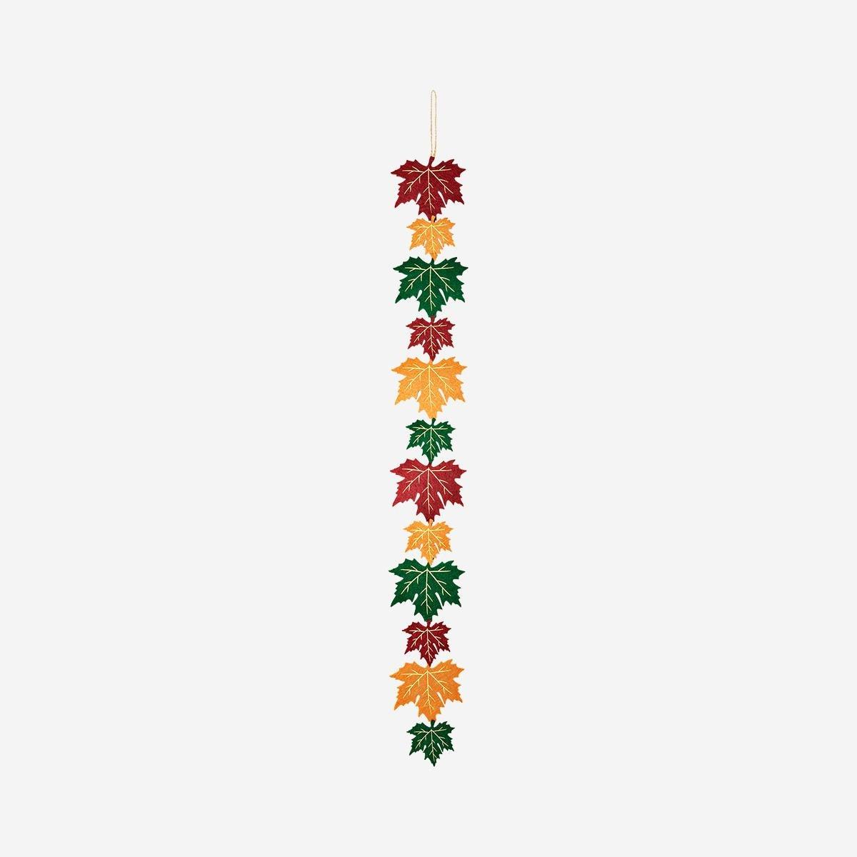 Multicolour Felt Autumn Leaves Garland - 300 Cm