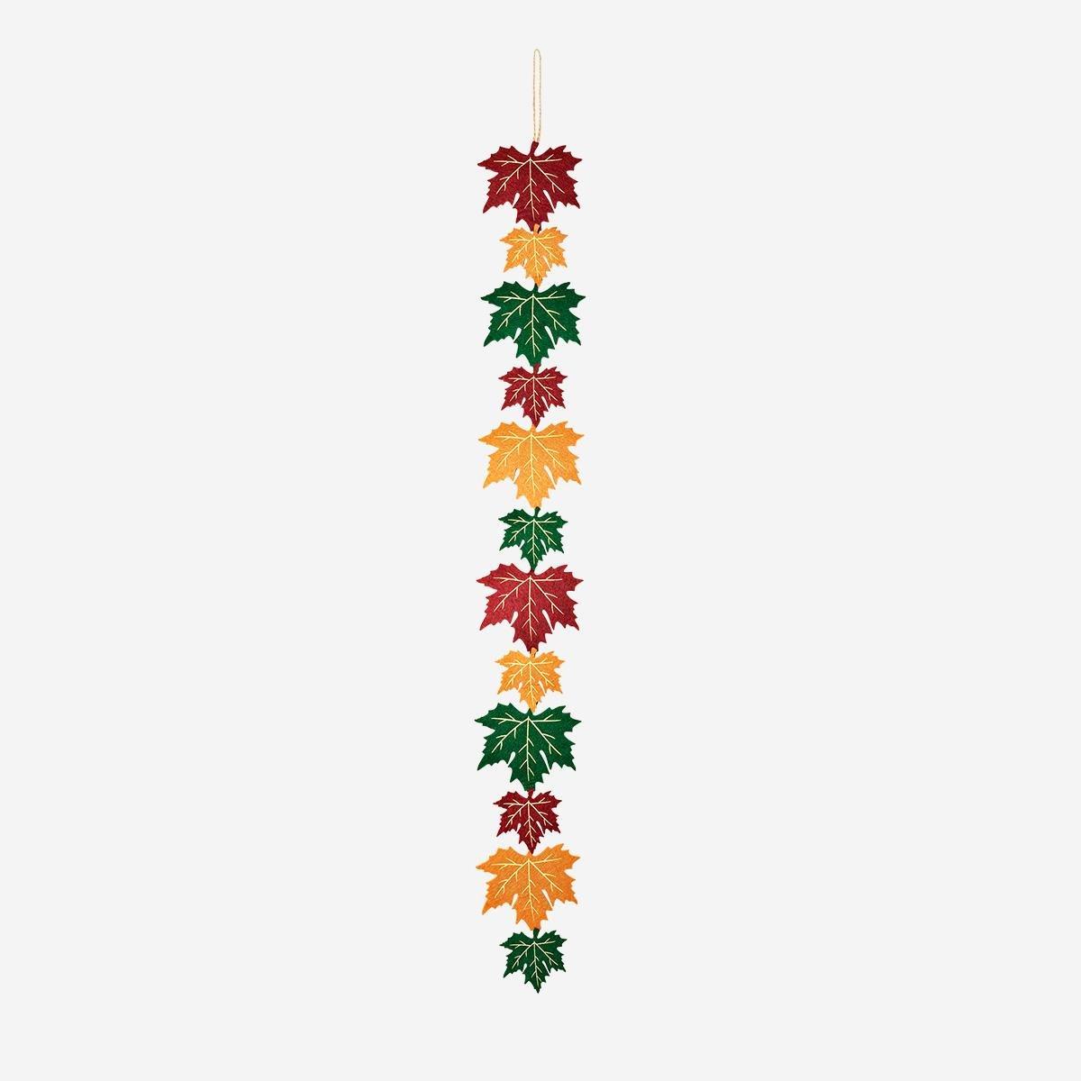 Multicolour Felt Autumn Leaves Garland - 300 Cm