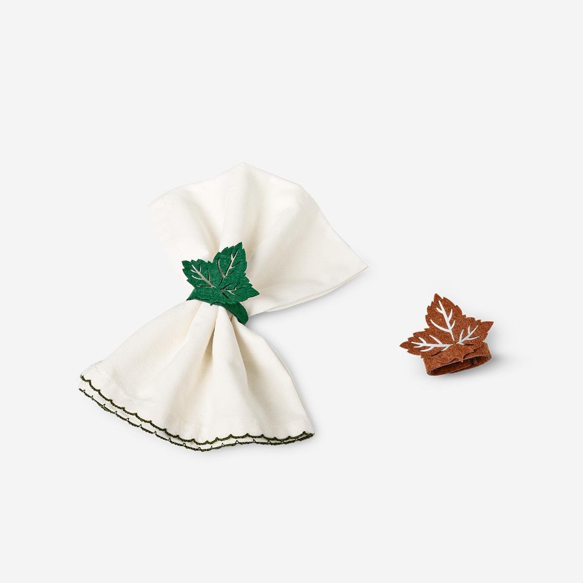 Multicolour Leaf Napkin Rings - 4 Pcs
