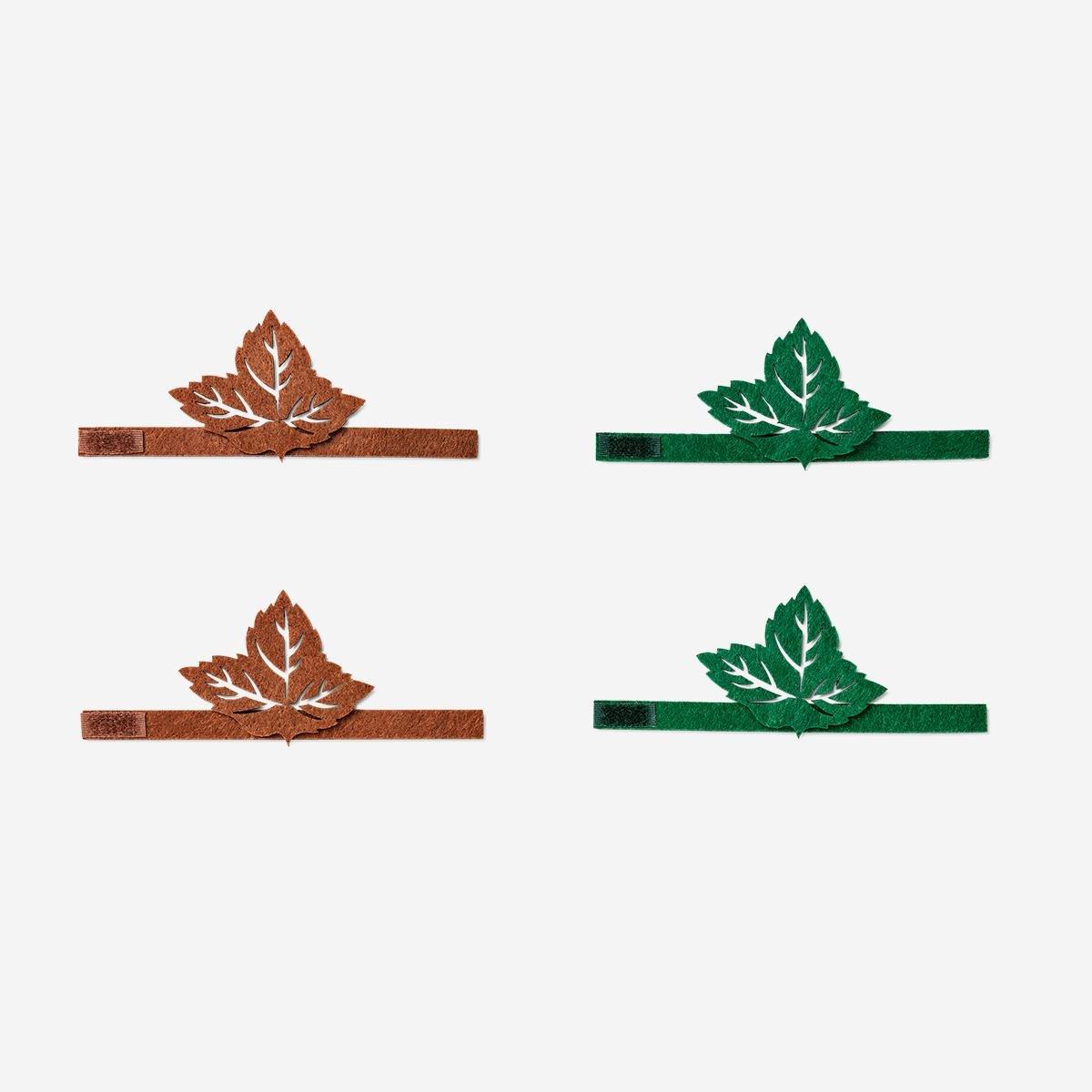 Multicolour Leaf Napkin Rings - 4 Pcs
