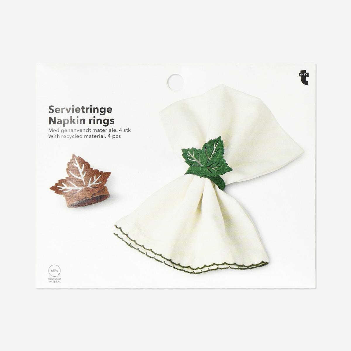 Multicolour Leaf Napkin Rings - 4 Pcs