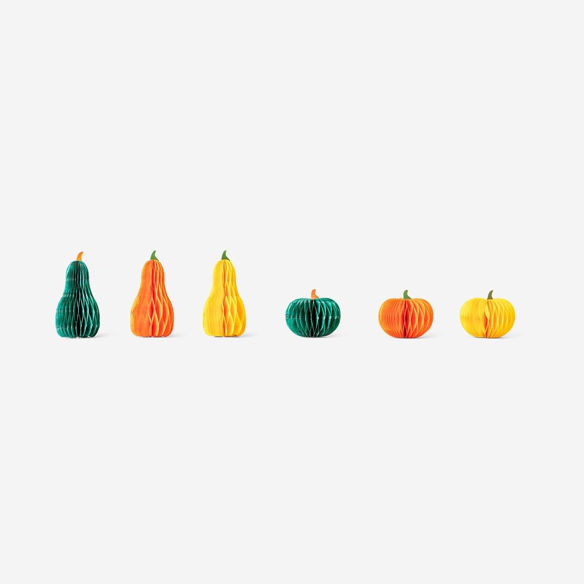 MULTI      Honeycomb paper pumpkins - 6 pcs