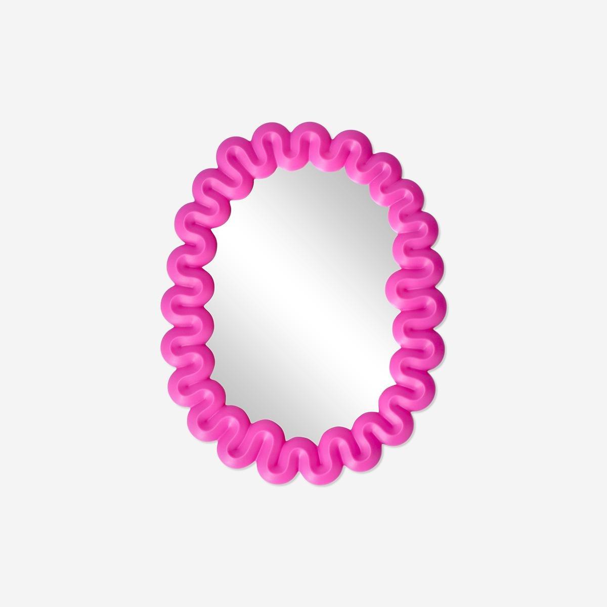 Pink Mirror With Swirly Edges - 23 X 18 Cm