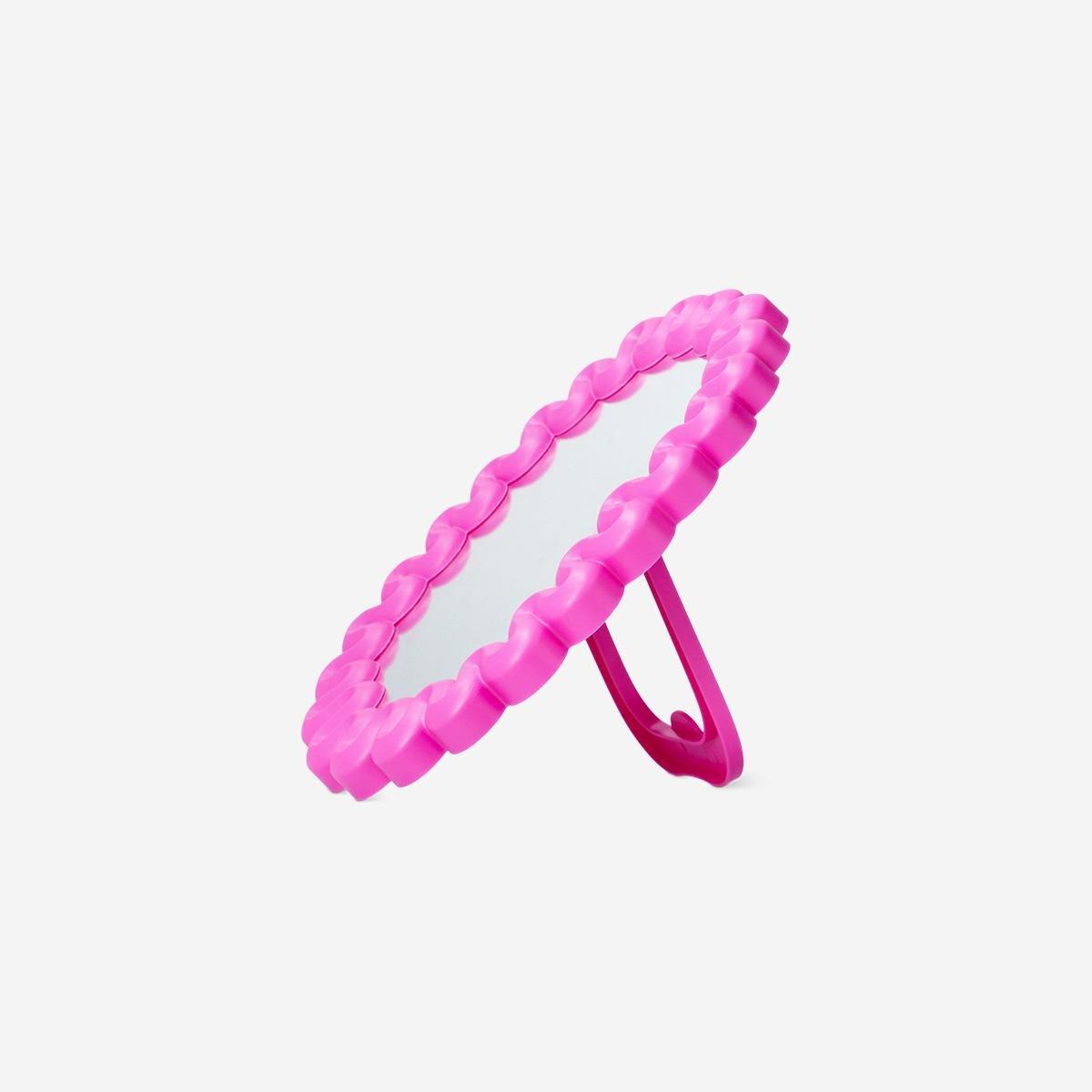 Pink Mirror With Swirly Edges - 23 X 18 Cm